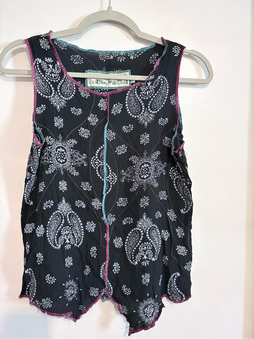 Nothing Matches Boho Black Paisley Sleeveless Top